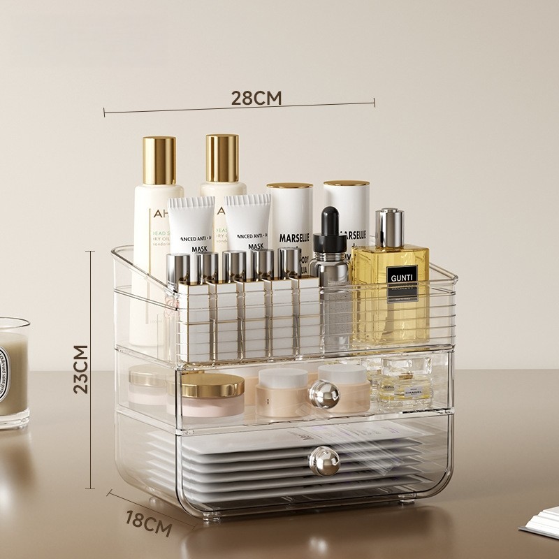 Jumper Kids ชั้นวางเครื่องสำอางค์ กล่องเก็บเครื่องสำอางค์ มีลิ้นชัก จัดระเบียบเครื่องสำอางค์ ใส่ขวดทรงสูงได้