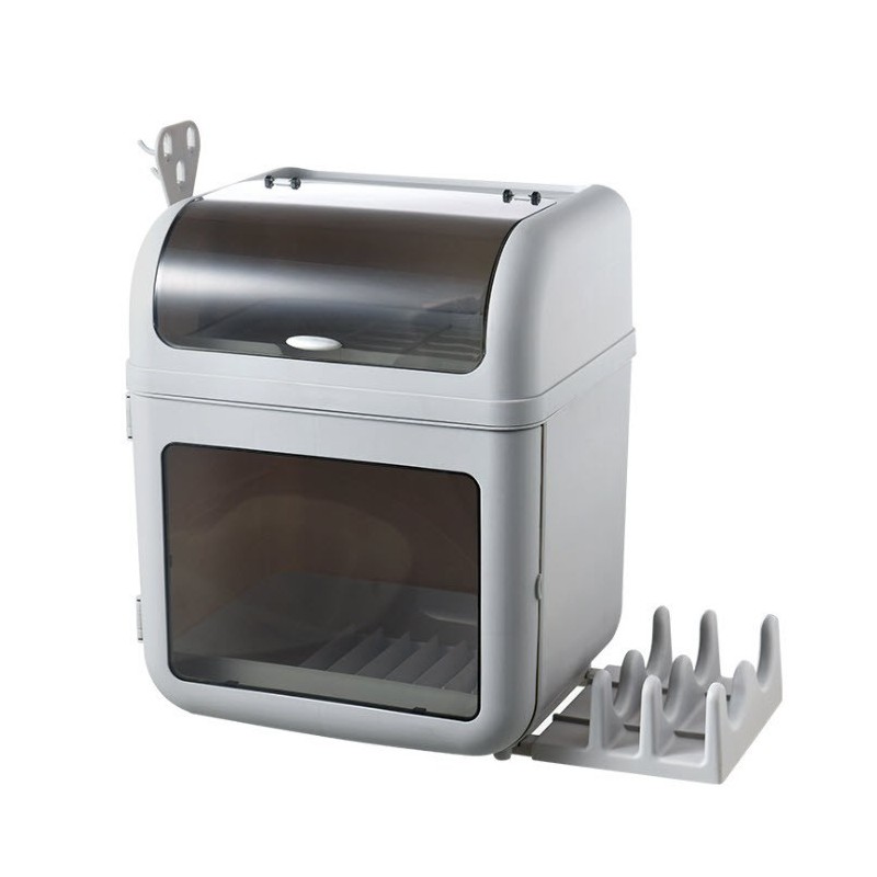 Jumper Kids ชั้นวางจาน 2 ชั้น ที่คว่ำจาน มีฝาปิด สำหรับใช้ในครัว พลาสติกหนา ขนาดใหญ่