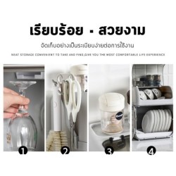 Jumper Kids ชั้นวางจาน 2 ชั้น ที่คว่ำจาน มีฝาปิด สำหรับใช้ในครัว พลาสติกหนา ขนาดใหญ่