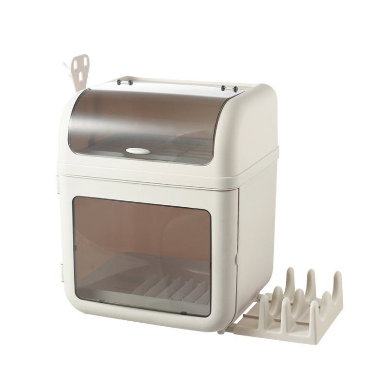 Jumper Kids ชั้นวางจาน 2 ชั้น ที่คว่ำจาน มีฝาปิด สำหรับใช้ในครัว พลาสติกหนา ขนาดใหญ่