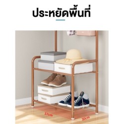 Jumper Kids ราวตากผ้า  แขวนเสื้อ  ตั้งพื้น วัสดุเป็นเหล็กเคลือบกันสนิม พร้อมชั้นวางของ และขากันลื่น