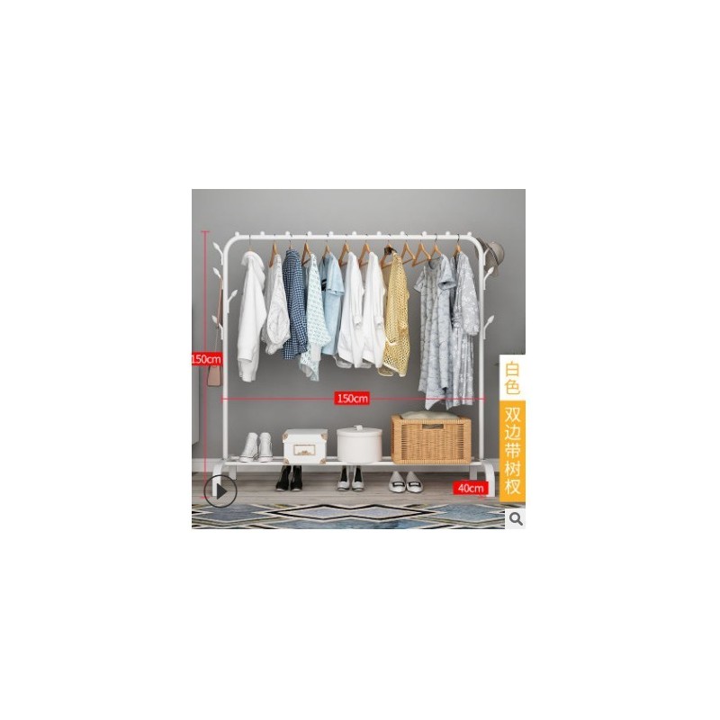 Jumper Kids ราวตากผ้าเหล็ก แขวนผ้าบาร์คู่ บาร์เดี่ยว แขวนเสื้อ พร้อมชั้นที่วางของ ที่แขวนผ้าและหมวก