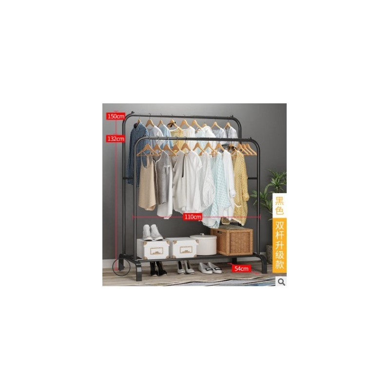 Jumper Kids ราวตากผ้าเหล็ก แขวนผ้าบาร์คู่ บาร์เดี่ยว แขวนเสื้อ พร้อมชั้นที่วางของ ที่แขวนผ้าและหมวก