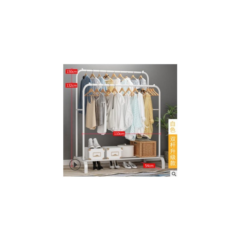 Jumper Kids ราวตากผ้าเหล็ก แขวนผ้าบาร์คู่ บาร์เดี่ยว แขวนเสื้อ พร้อมชั้นที่วางของ ที่แขวนผ้าและหมวก