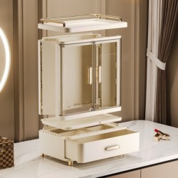 Jumper ชั้นวางเครื่องสำอางค์ กล่องเก็บเครื่องสำอางค์ ฝาปิดแม่เหล็ก วางของบนกล่องเพิ่มได้ กันฝุ่น กันน้ำ แข็งแรงใช้ได้นาน