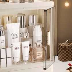 Jumper ชั้นวางเครื่องสำอางค์ กล่องเก็บเครื่องสำอางค์ ฝาปิดแม่เหล็ก วางของบนกล่องเพิ่มได้ กันฝุ่น กันน้ำ แข็งแรงใช้ได้นาน