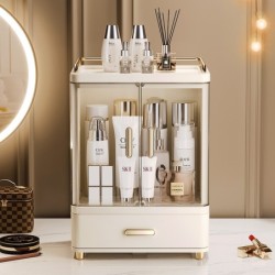 Jumper ชั้นวางเครื่องสำอางค์ กล่องเก็บเครื่องสำอางค์ ฝาปิดแม่เหล็ก วางของบนกล่องเพิ่มได้ กันฝุ่น กันน้ำ แข็งแรงใช้ได้นาน