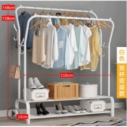 Jumper Kids ราวตากผ้าเหล็ก แขวนผ้าบาร์คู่ บาร์เดี่ยว แขวนเสื้อ พร้อมชั้นที่วางของ ที่แขวนผ้าและหมวก