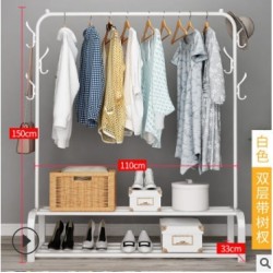 Jumper Kids ราวตากผ้าเหล็ก แขวนผ้าบาร์คู่ บาร์เดี่ยว แขวนเสื้อ พร้อมชั้นที่วางของ ที่แขวนผ้าและหมวก