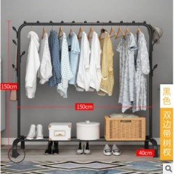 Jumper Kids ราวตากผ้าเหล็ก แขวนผ้าบาร์คู่ บาร์เดี่ยว แขวนเสื้อ พร้อมชั้นที่วางของ ที่แขวนผ้าและหมวก