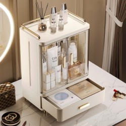 Jumper ชั้นวางเครื่องสำอางค์ กล่องเก็บเครื่องสำอางค์ ฝาปิดแม่เหล็ก วางของบนกล่องเพิ่มได้ กันฝุ่น กันน้ำ แข็งแรงใช้ได้นาน