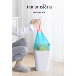 Jumper Kids ถุงขยะ ถุงขยะแบบมีเชือกรูด ถุงใส่ขยะอเนกประสงค์ มีความเหนียว ขนาด 45X50 cm แบบ 1 ม้วน 1 ม้วนมี 15