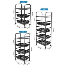 Jumper Kids ชั้นวางของ ชั้นเหล็ก วางของในครัว วางไมโครเวฟ มีล้อเลื่อน ปรับรูปแบบชั้นวางได้