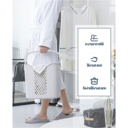 Jumper Kids ตะกร้าอเนกประสงค์แบบมีราวแขวนเสื้อ ตะกร้าผ้า มีล้อ ราวแขวนเสื้อ ราวตากผ้า รุ่นใหม่ล่าสุด