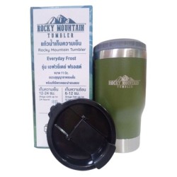 Rocky Mountain แก้วเก็บความเย็น ของแท้ ปลอดสารพิษ พร้อมฝาแก้วแบบสไลด์ ขนาด 11 ออนซ์ สแตนเลส 304