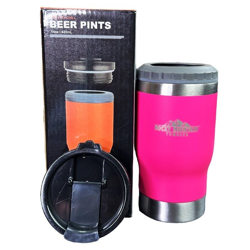 Rocky Mountain แก้วเก็บความเย็น ของแท้ ปลอดสารพิษ พร้อมฝาแก้วแบบสไลด์ ขนาด 11 ออนซ์ สแตนเลส 304