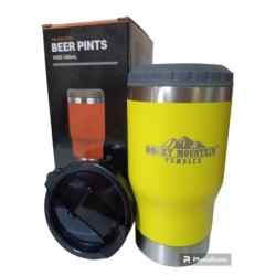 Rocky Mountain แก้วเก็บความเย็น ของแท้ ปลอดสารพิษ พร้อมฝาแก้วแบบสไลด์ ขนาด 11 ออนซ์ สแตนเลส 304