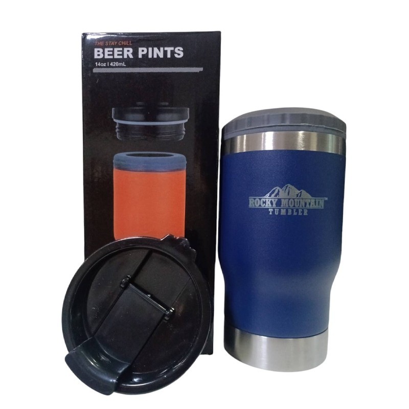 Rocky Mountain แก้วเก็บความเย็น ของแท้ ปลอดสารพิษ พร้อมฝาแก้วแบบสไลด์ ขนาด 11 ออนซ์ สแตนเลส 304