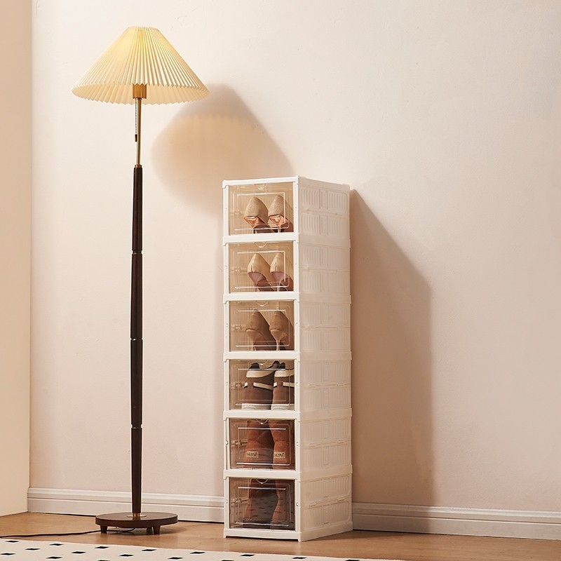 Jumper Kids กล่องเก็บรองเท้า พับได้ 3-9 ชั้น ชั้นวางรองเท้าพับได้ กล่องรองเท้าพลาสติกบานใส พับได้ shoe box waterproof