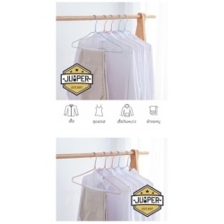 Jumper ไม้แขวนเสื้อเหล็ก 10 อัน รุ่น ECO เคลือบ PVC กันสนิม ของแท้รับประกันคุณภาพ ขนาด 38 x 20 cm