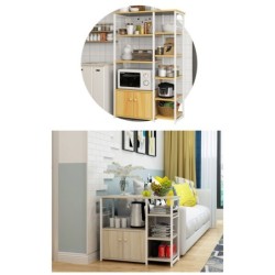 Jumper Kids ชั้นวางของในห้องครัว สำหรับวางไมโครเวฟ เตาอบ เครื่องปรุงรส เคลื่อนย้ายได้ มีหลายช่อง