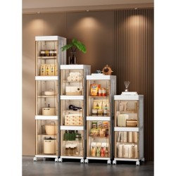 ใหม่! Jumper ตู้เก็บของ ชั้นวางของ พับได้ บานพับโปรงใส มีแม่เหล็กปิด มีล้อเลื่อน รับน้ำหนักได้เยอะ แข็งแรงทนทาน บานใส