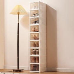 Jumper Kids กล่องเก็บรองเท้า พับได้ 3-9 ชั้น ชั้นวางรองเท้าพับได้ กล่องรองเท้าพลาสติกบานใส พับได้ shoe box waterproof