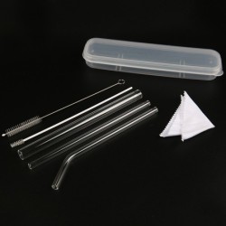 Jumper Kids หลอดแก้ว หลอดดูดน้ำ ใช้ซ้ำได้ พร้อมแปลงทำความสะอาด (แพ็ค 2 ชิ้น)