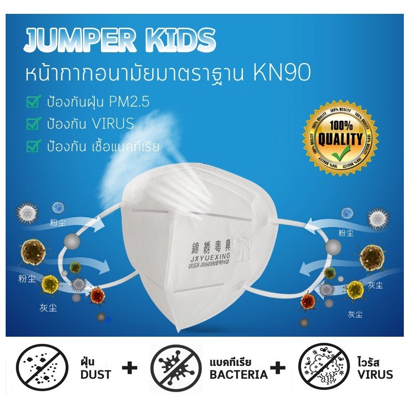 ร่วมสู้ภัยฝุ่น!! [10 ชิ้น] พร้อมส่ง!! Jumper หน้ากากกันฝุ่น แพ้เกสร แพ้อากาศ PM2.5 มาตรฐาน KN90 ป้องกันฝุ่น PM 2.5 ได้ดี