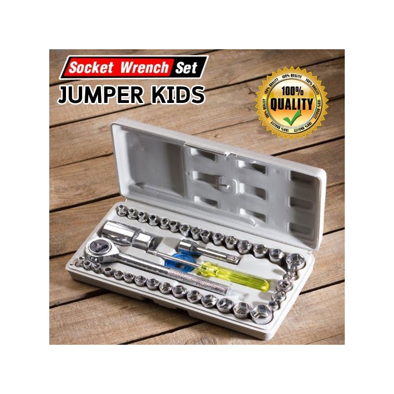 JUMPER KIDS 40 PCS Combination Socket Wrench Set ชุดประแจบล็อก 40 ชิ้น ชุดประแจ กล่องเครื่องมือ ชุดเครื่องมือ พกพาง่าย