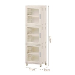 ตู้เก็บของพับได้ Jumper kidsชั้นเก็บของ มีบานพับโปรงใส มีแม่เหล็กปิด มีล้อเลื่อน รับน้ำหนักได้เยอะ