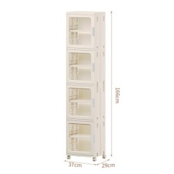 ตู้เก็บของพับได้ Jumper kidsชั้นเก็บของ มีบานพับโปรงใส มีแม่เหล็กปิด มีล้อเลื่อน รับน้ำหนักได้เยอะ