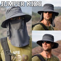 Jumper หมวกกันแดด 360 องศา มีผ้า มีหน้ากาก คลุมหน้า กัน UV ทรงปีกรอบ สำหรับทำงาน กลางแจ้ง เดินป่า