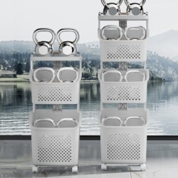 Jumper Kids ตะกร้าผ้า ตะกร้าอเนกประสงค์ 2-3 ชั้น พร้อมชั้นวางของ จัดเก็บง่าย มีล้อ แข็งแรงทนทาน