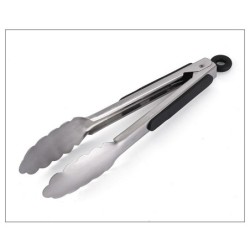 Jumper Kids ที่คีบอาหารสแตนเลส ที่คีบอเนกประสงค์ ที่คีบอาหาร ด้ามจับพลาสติก กันความร้อน ไม่ขึ้นสนิม ที่แขวนพร้อมที่ล็อค