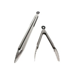 Jumper Kids ที่คีบอาหารสแตนเลส ที่คีบอเนกประสงค์ ที่คีบอาหาร ด้ามจับพลาสติก กันความร้อน ไม่ขึ้นสนิม ที่แขวนพร้อมที่ล็อค