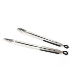 Jumper Kids ที่คีบอาหารสแตนเลส ที่คีบอเนกประสงค์ ที่คีบอาหาร ด้ามจับพลาสติก กันความร้อน ไม่ขึ้นสนิม ที่แขวนพร้อมที่ล็อค