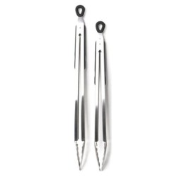 Jumper Kids ที่คีบอาหารสแตนเลส ที่คีบอเนกประสงค์ ที่คีบอาหาร ด้ามจับพลาสติก กันความร้อน ไม่ขึ้นสนิม ที่แขวนพร้อมที่ล็อค