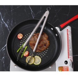 Jumper Kids ที่คีบอาหารสแตนเลส ที่คีบอเนกประสงค์ ที่คีบอาหาร ด้ามจับพลาสติก กันความร้อน ไม่ขึ้นสนิม ที่แขวนพร้อมที่ล็อค