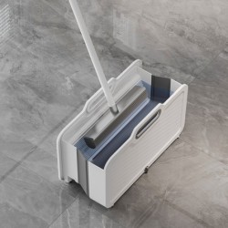 Jumper ถังถูพื้นพับได้ มีหูหิ้ว ทรงสวยงาม ทันสมัย สำหรับไม้ถูพื้นแบบผ้าและฟองน้ำ ขนาด 44 x 19 x 27.5 cm (ไม่รวมไม้)