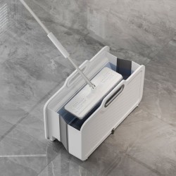 Jumper ถังถูพื้นพับได้ มีหูหิ้ว ทรงสวยงาม ทันสมัย สำหรับไม้ถูพื้นแบบผ้าและฟองน้ำ ขนาด 44 x 19 x 27.5 cm (ไม่รวมไม้)