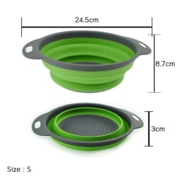 (2 ชิ้น 2 ขนาด) Jumper Kids ตะกร้าล้างผักซิลิโคน  ตะกร้าล้างผัก  ตะแกรงล้างผัก พับได้
