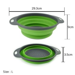 (2 ชิ้น 2 ขนาด) Jumper Kids ตะกร้าล้างผักซิลิโคน  ตะกร้าล้างผัก  ตะแกรงล้างผัก พับได้