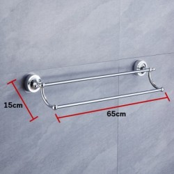 Jumper Kids ราวแขวนผ้า ราวแขวนในห้องน้ำ ราวแขวนอเนกประสงค์ ไม่ต้องเจาะผนัง ราวคู่ ขนาด 65 cm.