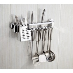 Jumper Kids ราวแขวนผนัง ราวแขวนในห้องน้ำ ราวแขวนอเนกประสงค์ ไม่ต้องเจาะผนัง พร้อมตะกร้า ขนาด 49 cm.