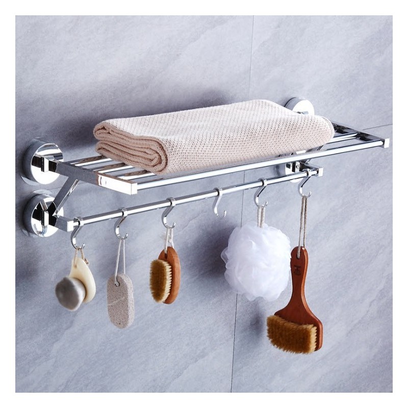 Jumper Kids ราวแขวนผ้า ราวแขวนผ้าในห้องน้ำ ราวแขวนติดผนัง ไม่ต้องเจาะผนัง ขนาด 58 cm.