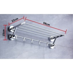 Jumper Kids ราวแขวนผ้า ราวแขวนผ้าในห้องน้ำ ราวแขวนติดผนัง ไม่ต้องเจาะผนัง ขนาด 58 cm.