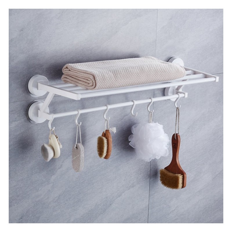 Jumper Kids ราวแขวนผ้า ราวแขวนผ้าในห้องน้ำ ราวแขวนติดผนัง ไม่ต้องเจาะผนัง ขนาด 58 cm.