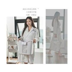 Jumper Kids ตะกร้าอเนกประสงค์ 2 ชั้น มีล้อ วัสดุแข็งแรงทนทาน พร้อมตะกร้าปรับองศา (สีขาว)