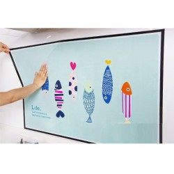 Jumper Kids แผ่นอลูมิเนียมกันน้ำมันกระเด็น แผ่นกันน้ำมัน ฉากกันน้ำมัน แบบติดผนัง ขนาด 89.5 x 60 cm.